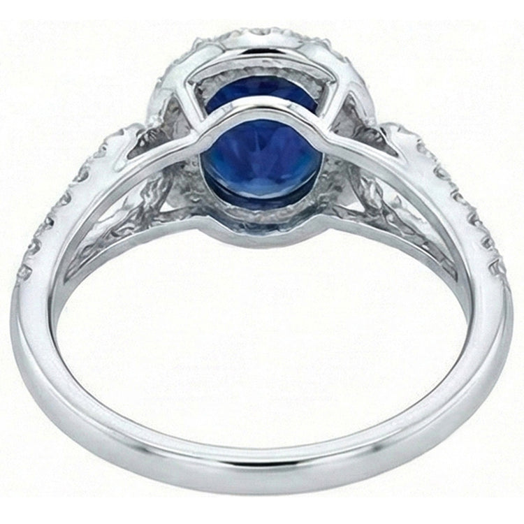 naturel oval diamant 5carats bague sur blanc