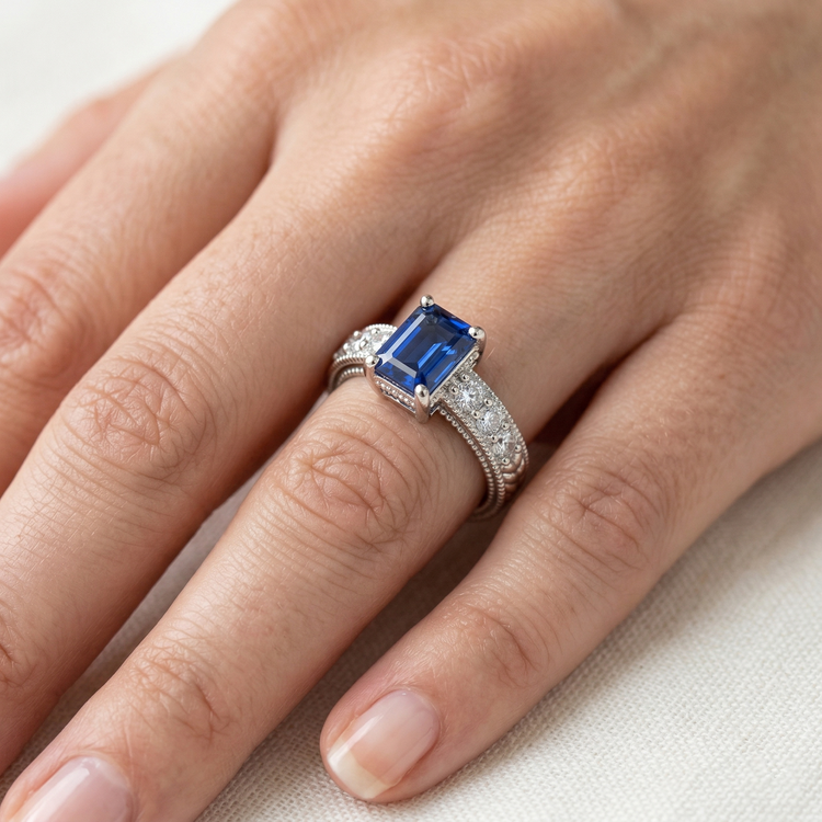 naturel diamant 2.10carats bague sur blanc