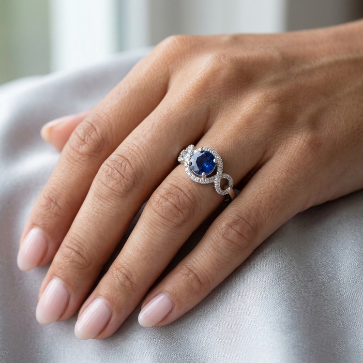 naturel round diamant 1.35carats bague sur blanc