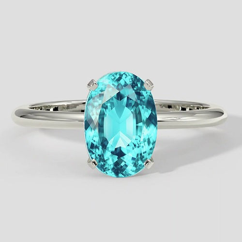 Bague en tourmaline Paraiba 2,50 carats taille ovale