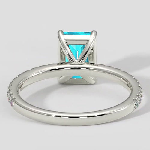 Bague en tourmaline Paraiba taille émeraude naturelle