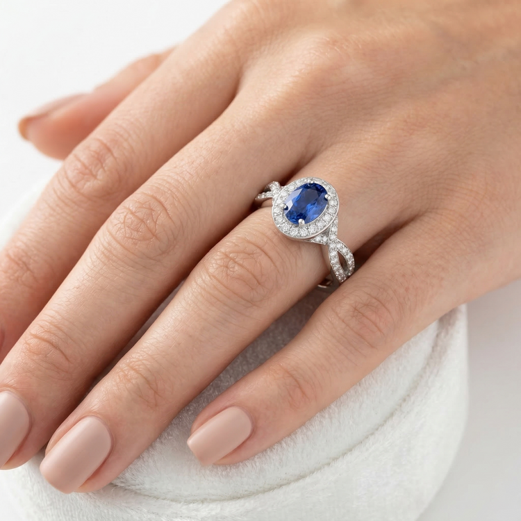 naturel round diamant 1.55carats bague avec accents diamants