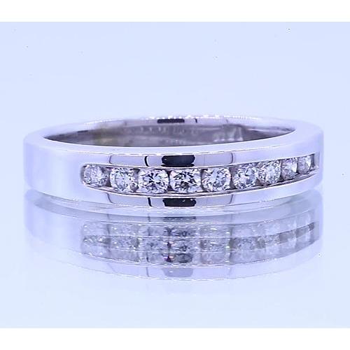 Bande Anniversaire 0.90 Carats Naturel Diamants Ronds Or Blanc 14K