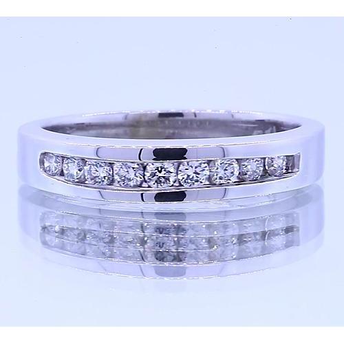 Bande Anniversaire 0.90 Carats Naturel Diamants Ronds Or Blanc 14K