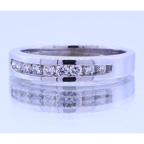 Bande Anniversaire 0.90 Carats Naturel Diamants Ronds Or Blanc 14K