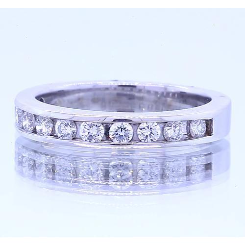 Bande Anniversaire 1.65 Carats Véritable Diamant Rond Or Blanc 14K