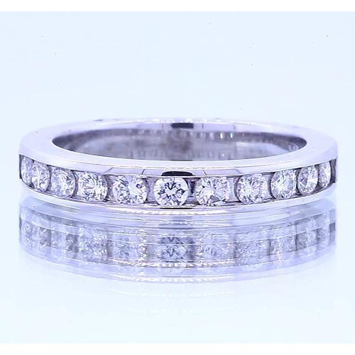 Bande Anniversaire 1.65 Carats Véritable Diamant Rond Or Blanc 14K