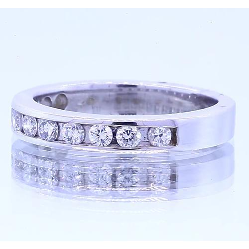 Bande Anniversaire 1.65 Carats Véritable Diamant Rond Or Blanc 14K