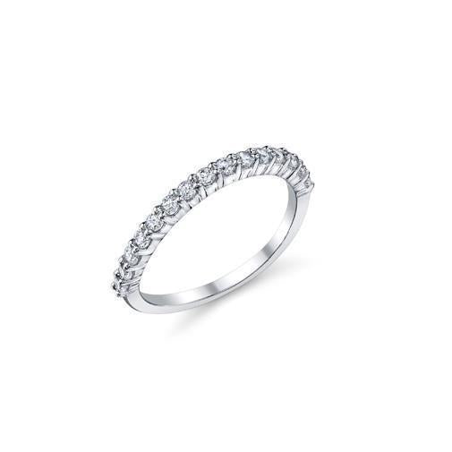 Bande De Mariage Demi-Eternité A Naturel Diamants Ronds De 2.40 Cts Nouveau