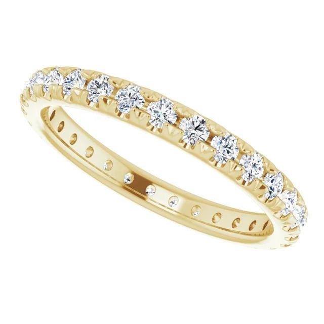 Bande De Réel Diamants Éternité 0.87 Carats Bijoux En Or Jaune