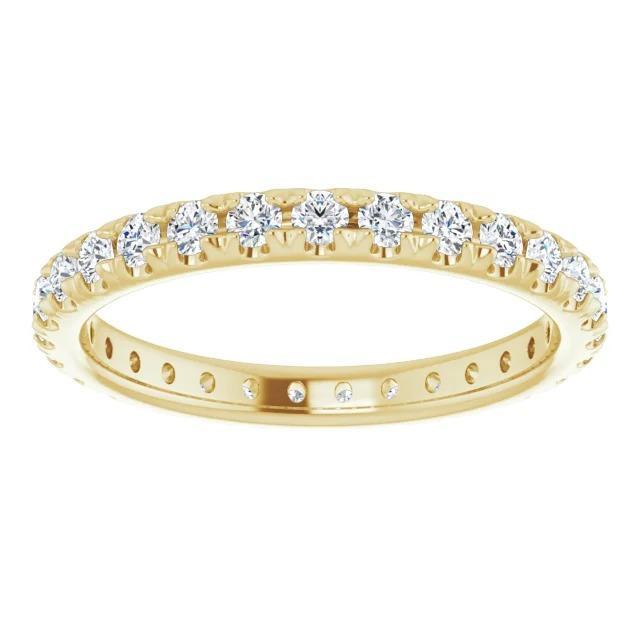 Bande De Réel Diamants Éternité 0.87 Carats Bijoux En Or Jaune