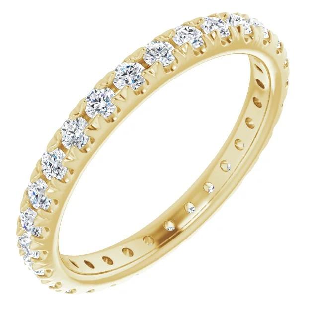 Bande De Réel Diamants Éternité 0.87 Carats Bijoux En Or Jaune