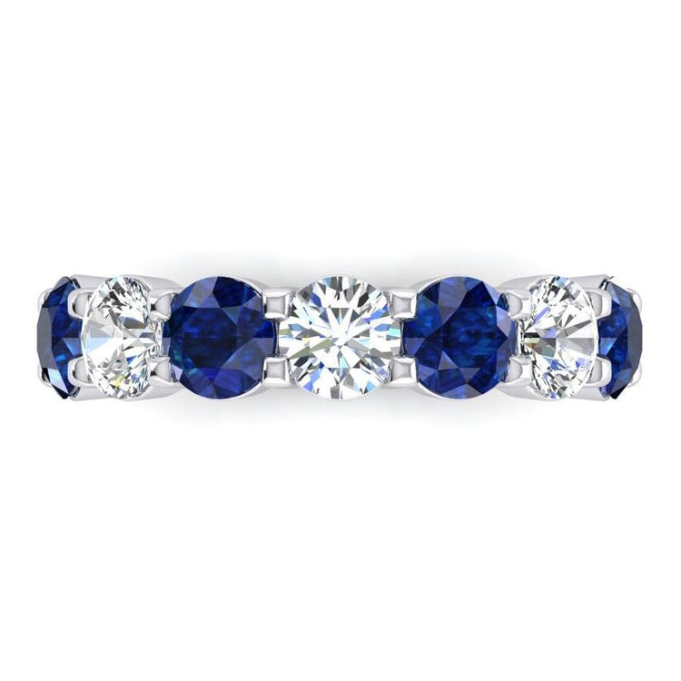 Bande Pour Femme Avec Saphir Bleu Et Diamant Naturel Extrait De La Terre