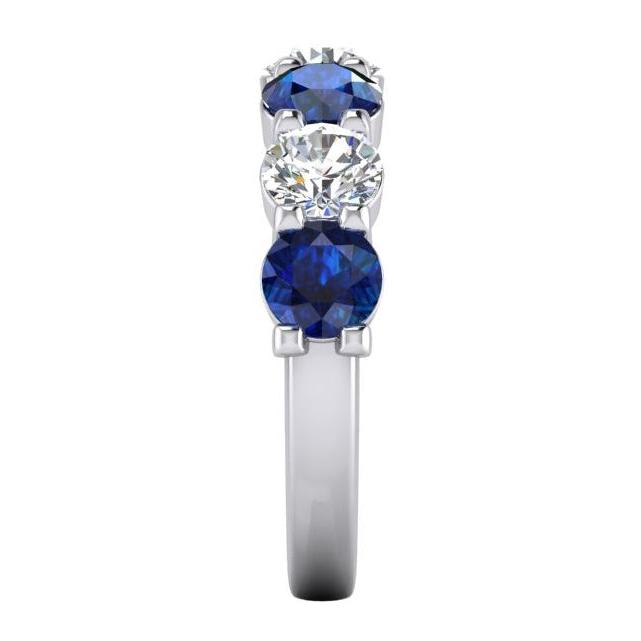 Bande Pour Femme Avec Saphir Bleu Et Diamant Naturel Extrait De La Terre