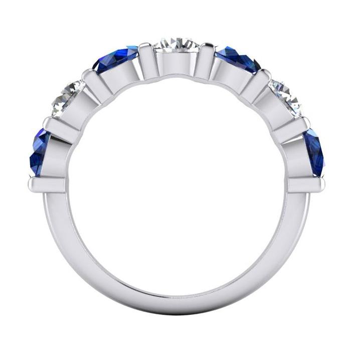 Bande Pour Femme Avec Saphir Bleu Et Diamant Naturel Extrait De La Terre
