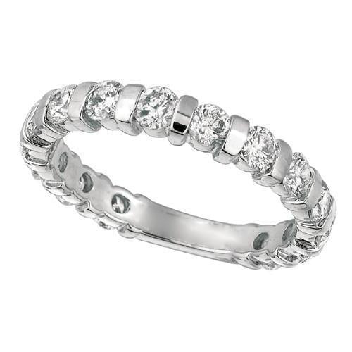 Bar Serti 1.80 Carats Réel Diamant Rond Anniversaire Bande Bijoux