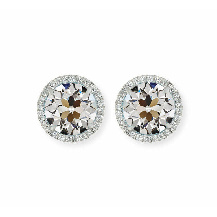 Taille Old Mine Diamant Fin bague en Or Blanc 14 Carats – vue principale