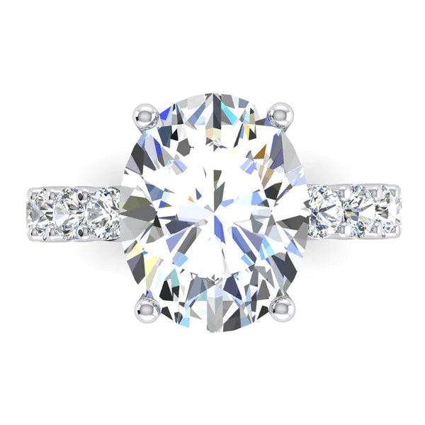 Belle Bague en Ovale Réel Diamant Bijoux de Fiançailles Anniversaire