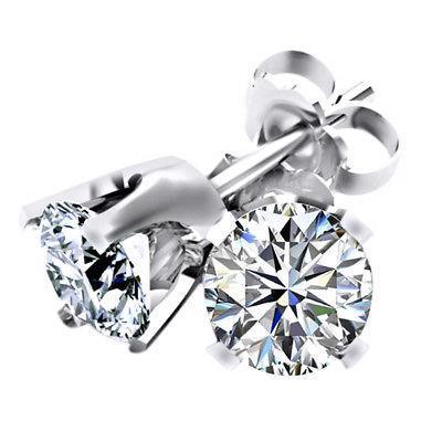 Belle Boucle D'Oreille Réel Diamant 4 Carats Or Blanc Femme Bijoux