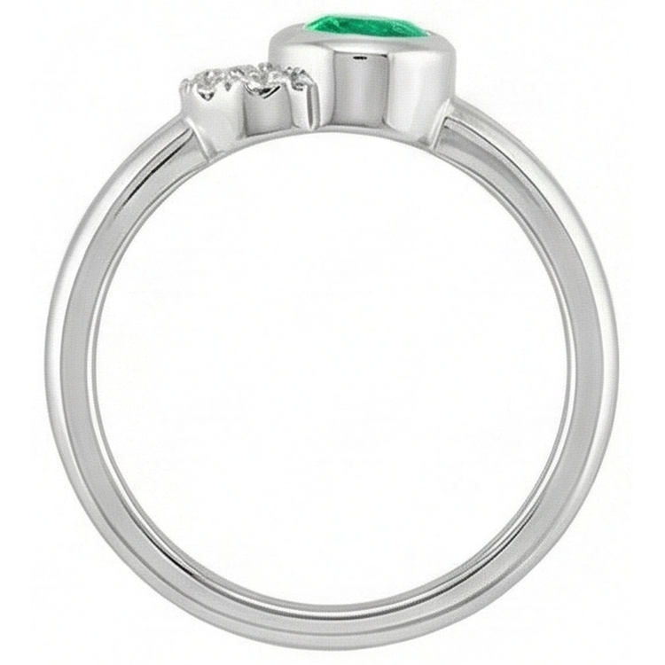 Émeraude Fine Bague avec Gemme – vue arrière