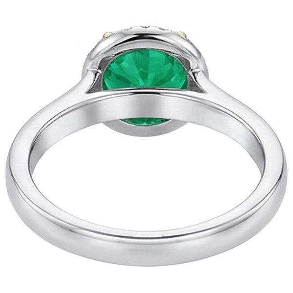 Bague avec Gemme Or Bicolore 14 Carats avec Émeraude Colombienne – vue arrière