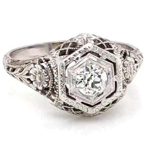 Bijoux Art Nouveau Nouvelle Bague de Fiançailles Réel Diamant 1 Carat