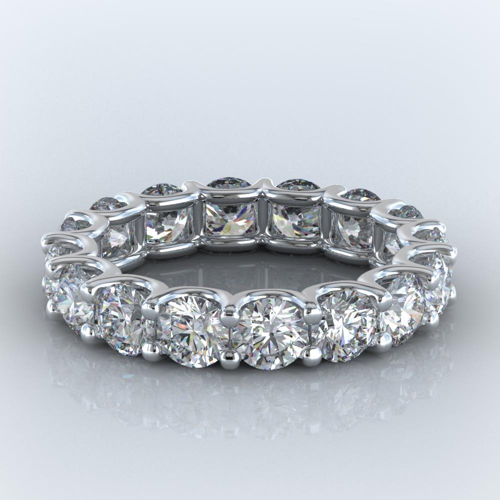 Bijoux D'alliance D'éternité En Véritable Diamant Rond De 4,80 Carats