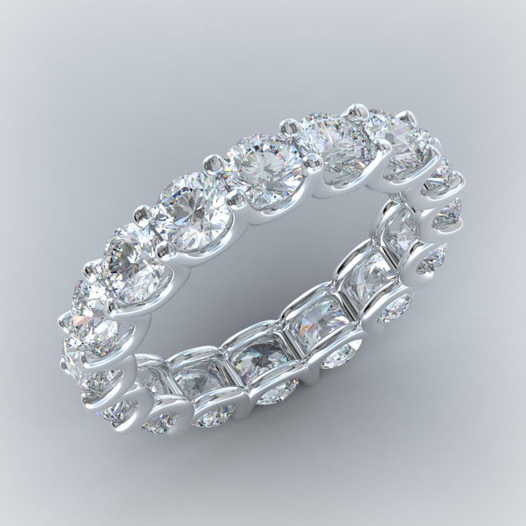 Bijoux D'alliance D'éternité En Véritable Diamant Rond De 4,80 Carats