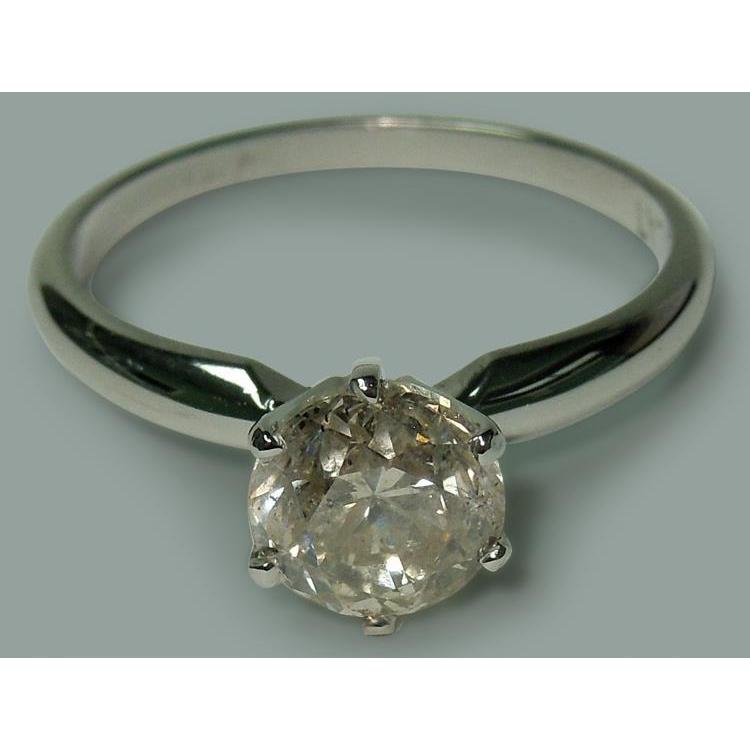 Bijoux De Bague De Fiançailles Solitaire Véritable Diamant Rond 1.50 Carat