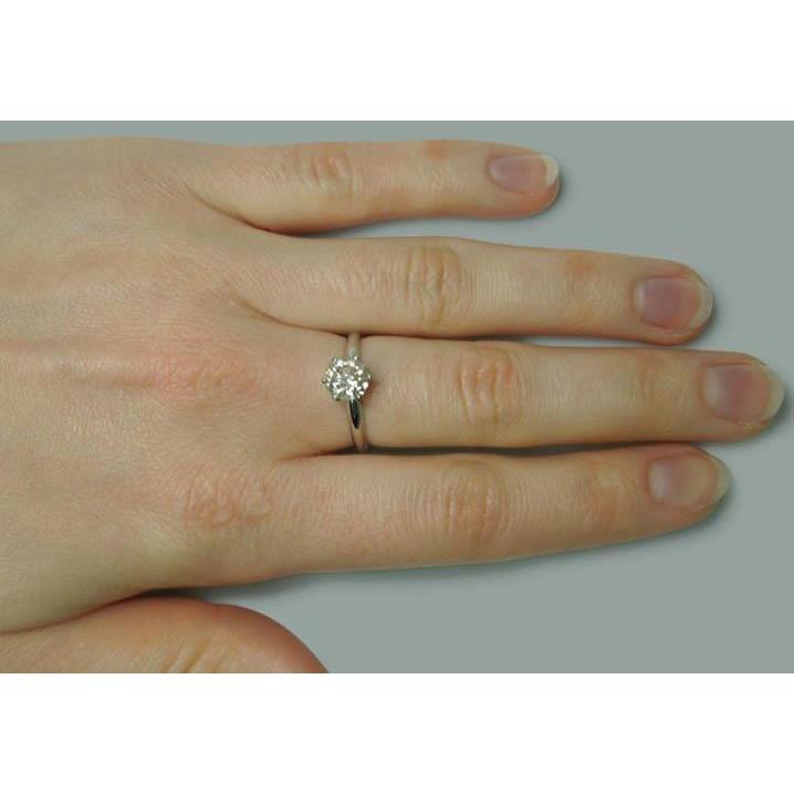 Bijoux De Bague De Fiançailles Solitaire Véritable Diamant Rond 1.50 Carat