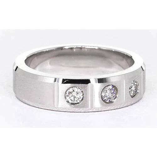 Bijoux De Bande D'Anniversaire De Naturel Diamants Ronds Gypsy Trois