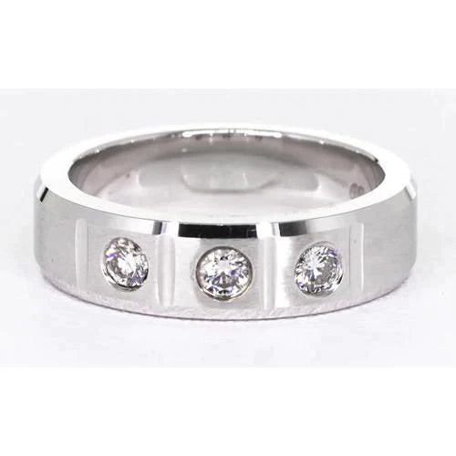 Bijoux De Bande D'Anniversaire De Naturel Diamants Ronds Gypsy Trois