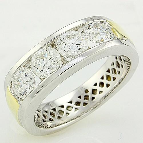 Bijoux De Bande Pour Hommes Avec Réel Diamants Ronds De 2 Ct Neufs