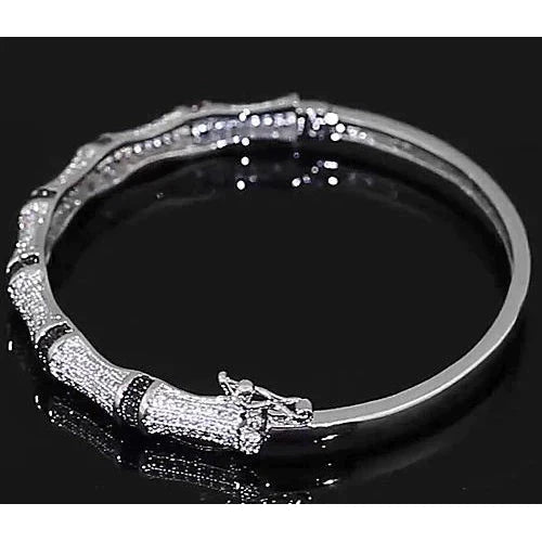 Bijoux Personnalisés Jonc Réel Diamant Femme Or Blanc