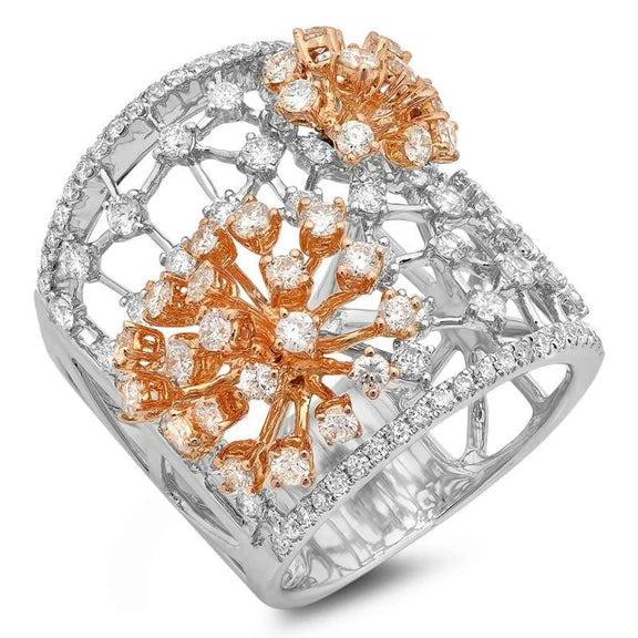 Bijoux Personnalisés Pour Femme Bague en Or 18K et Réel Diamants