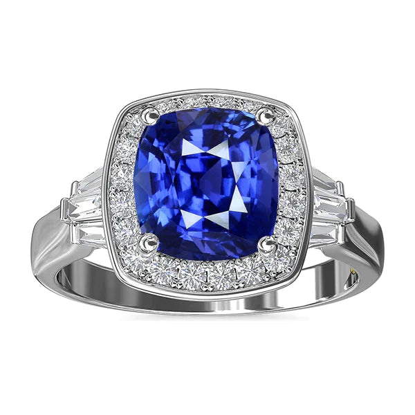 Bijoux Saphir Bleu Et Bague Diamant