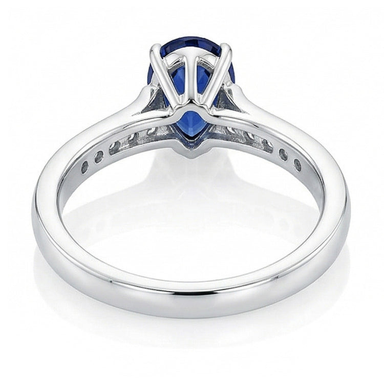 Bijoux en pierres précieuses Bague de Fiançailles Poire Saphir Bleu 2 Carats