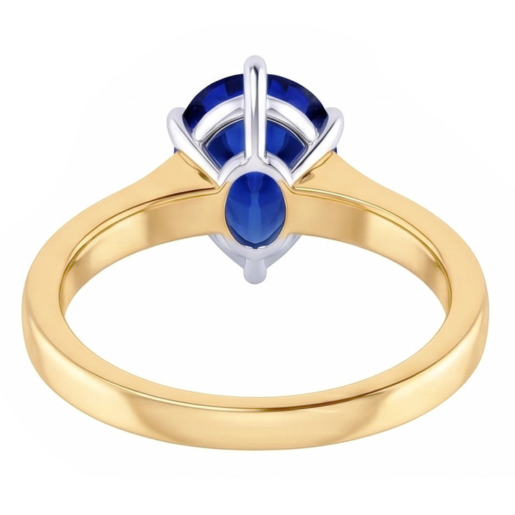 Bijoux en pierres précieuses Bague en saphir de Ceylan sertie de diamants 4 carats