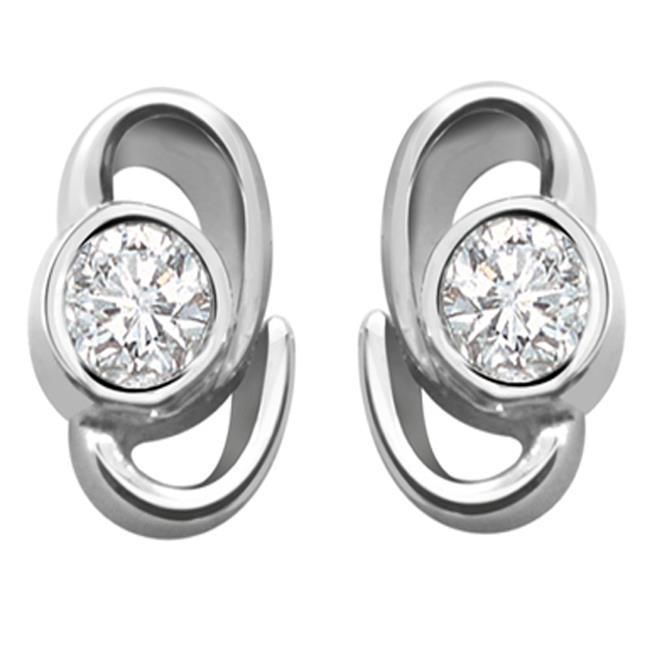 Boucle D'oreille Réel Diamant Rond 1.3 Ct En Or Blanc 14 Carats