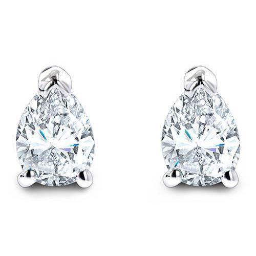 Boucle D'oreille Solitaire Réel Diamant 5 Carats Sertie De Grosses Griffes Taille Poire