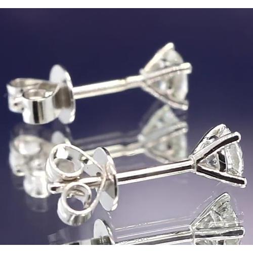 Boucle d'Oreille Martini Authentique Diamant Or Blanc 14K