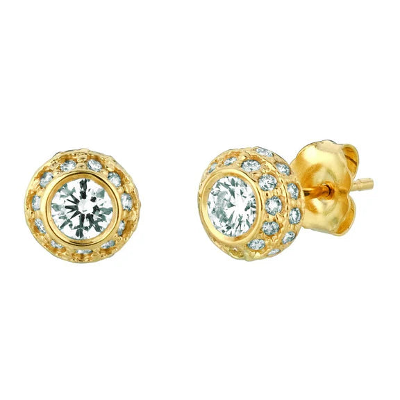 Boucle d'Oreille Réel Diamant 1.90 Carats 14K Jaune