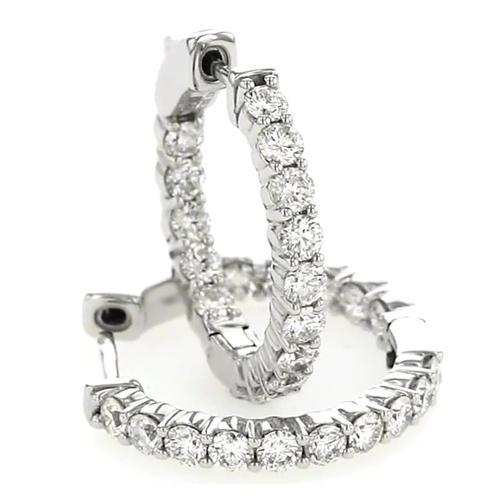 Boucle d'oreille en Réel diamant rond de 4,5 Carats F Vs1