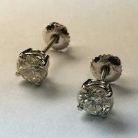 Boucles D'Oreilles 1.80 Carats Puces Naturel Diamant Rond