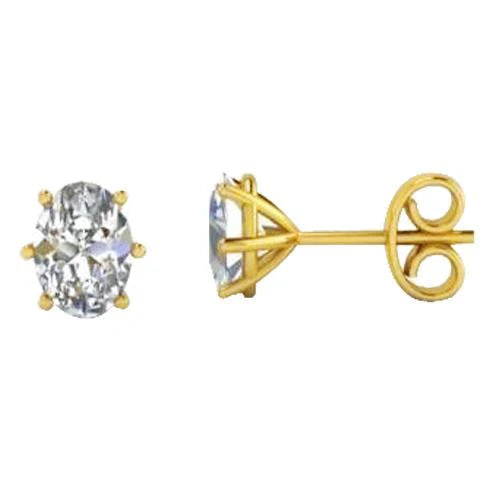 Boucles D'Oreilles Clous D'Oreilles Dames Réel Diamants 2.50 Carats Nouvel Or Jaune 14K