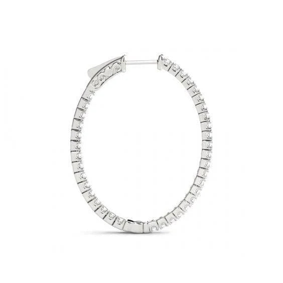 Boucles D'Oreilles En Or Blanc Avec Réel Diamants Ronds De 1,60 Carat Pour Femmes Nouveau