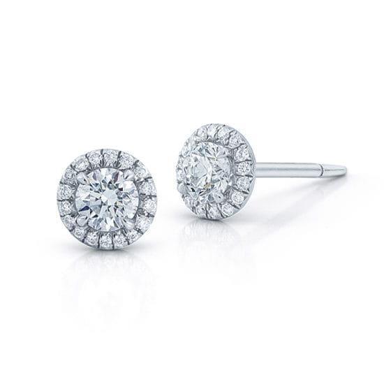 naturel diamant 2.80carats boucle d'oreille vue de face