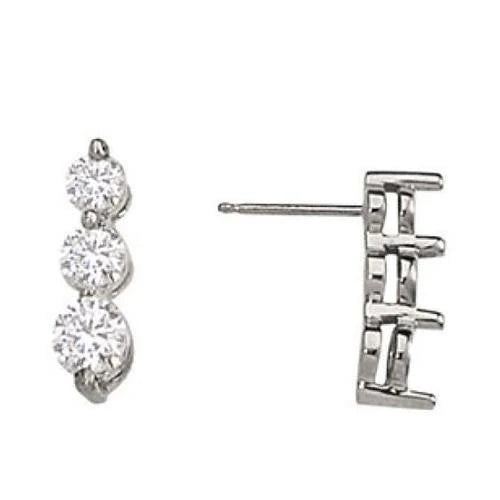 Boucles D'Oreilles Journey Réel Diamants 1.50 Carat Boucles D'Oreilles Pendantes En Or Blanc