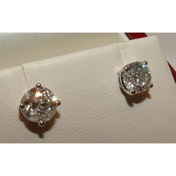 Boucles D'Oreilles Naturel Diamant 1.80 Carats Nouvel Or Blanc 14K