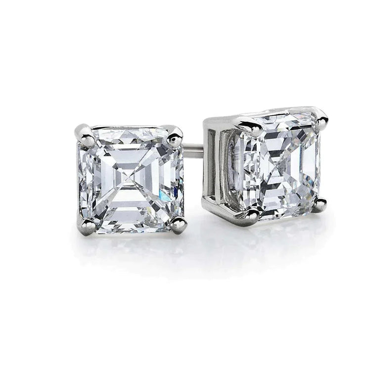 Boucles D'Oreilles Naturel Diamant Taille Asscher